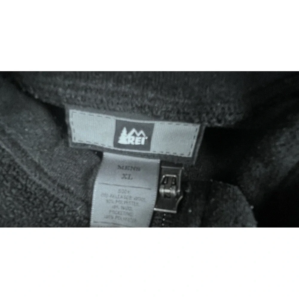 REI Men's XL DriRelease‎ Wool Blend Quarter Zip Pullover Fleece Gray Black